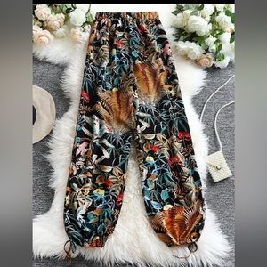 Tropical Print Knot Hem Pants 3x never worn